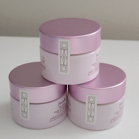 Fresh Rose Deep Hydration Face Cream .5 oz / 15 ml Lot of 3 Travel Size NEW - Picture 3 of 5